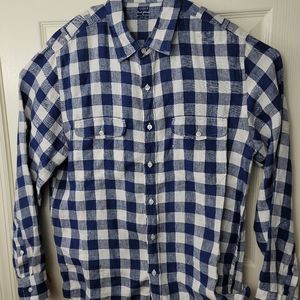 J Crew Irish Linen By Baird McNutt plaid shirt